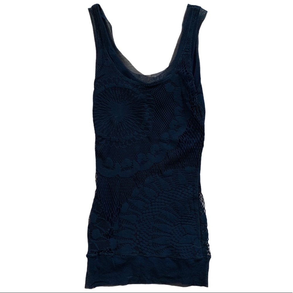 Jean Paul gaultier black mesh net tank top XS